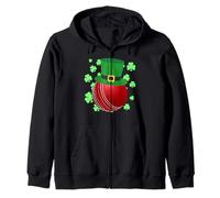 Cricket Ball - Leprechaun Hat St Patrick’s Day Zip Hoodie