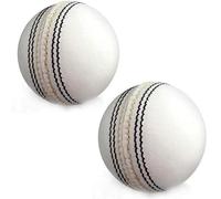 Cricket Ball (Pack Of 2) 156g - 5.5oz, Leather Hnad stitched for Coaching Practice Indoor & Outdoor Soft Training 4-Piece Construction | Ideal for T20, Net Practice, (White)