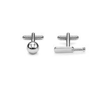 Cricket Bat & Ball Cufflinks Onyx Art CK179 Mens Wedding Novelty Gift Cricketer In Premier Life Packaging