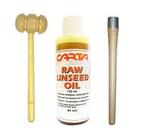 Cricket Bat Mallet Knocking Wood 2 Sides Handle Cone Wooden Grip Applicator Bat Raw Linseed Oil