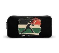 Cricket Bat Player Simple Pencil Case Big Capacity Pouch Box Travel Makeup Bag