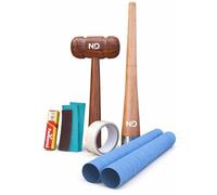 Cricket Bat Repair 7-Piece Kit, Complete Bat Maintenance & Protection Set with Mallet, Bat Cone, Toe Guards, Sandpaper, Glue, Fiberglass Tape & Replacement Grips