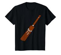 Cricket Bat T-Shirt, Youth, Black, Large