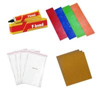 Cricket Bat Toe Guard 5 pcs with 1 Fevi Bond, 4 pcs Scuff Sheet or 4 pcs Sand Paper for Crciket bat Protectionby Dream Land & Greenfild