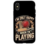 Cricket Batsman Im Only Happy When Im Playing Case for iPhone X/XS