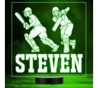 Cricket Batting Players Sports Fan Personalised Gift Colour Changing Night Light | Personalised Gift for Home, Lamp Room Décor | Kids & Adults Night Lights with Name | Personalised Gift for Bedroom |