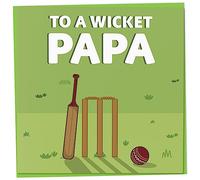 Cricket Birthday Card for Men, To A Wicket Papa, Card for Cricket Fan or Sport Lover, Cricket Gift for Men