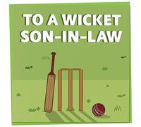 Cricket Birthday Card for Men, To A Wicket Son-in-Law, Card for Cricket Fan or Sport Lover, Cricket Gift for Men