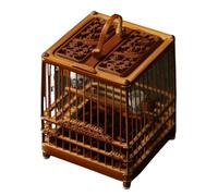 Cricket cage for reptiles Square grasshopper cage for storing crickets top carved handmade portable(Magpie Plum Blossom)