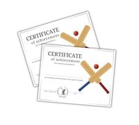 Cricket Certificate of Achievement Award Sport 30pk 8.5x11” End of The Year Team Coach Award Premiere League Participation Excellence
