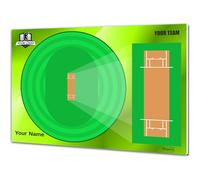 Cricket Coach Tactical Board. Personalised with Name Logo or Club Crest. Double Sided Dry Wipe Board 13.8 x 9.5 inches