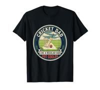 Cricket Dad Batsman Bat Ball Pitch Player Father's Day T-Shirt