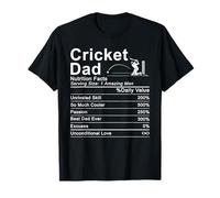 Cricket Dad Nutrition Facts Tee For Cricket Lovers Daddy T-Shirt