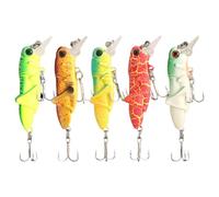 Cricket Fish Bait for Grasshopper Fishing with Storage Box 5pcs | Topwater Artificial Hard Bait Hooks for Catfish