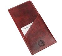 CRICKET-GIFTS - Buffalo Leather Glasses Case | Red Leather Exterior | Includes Card Holder | Stylish & Functional for Everyday Use | Ideal for Cricket Lovers, Multicolour, One Size