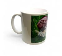 CRICKET-GIFTS - Cricketer's Mug | Ceramic Design by Anthony Kelly | Cricket Ball & Bails Artwork | 300ml Capacity | Ideal for Cricket Enthusiasts | Cricket Ball Design, White, Green