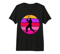 Cricket Girl Retro Womens Cricket Player Premium T-Shirt