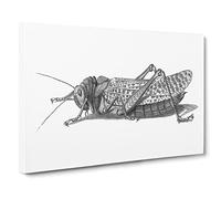 Cricket In Black & White By George Shaw Vintage Canvas Wall Art Print Ready to Hang, Framed Picture for Living Room Bedroom Home Office Décor, 30x20 Inch (76x50 cm)