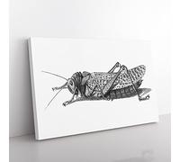 Cricket In Black & White By George Shaw Vintage Canvas Wall Art Print Ready to Hang, Framed Picture for Living Room Bedroom Home Office Décor, 60x40 cm (24x16 Inch)