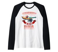 Cricket is in My DNA Cricket Player Bowler Batsman Cricket Raglan Baseball Tee