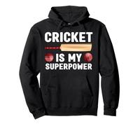 Cricket Is My Superpower Cricket Game Bowler Batsman Cricket Pullover Hoodie