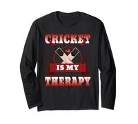 Cricket Is My Therapy Cricket Player Bowler Batsman Cricket Long Sleeve T-Shirt