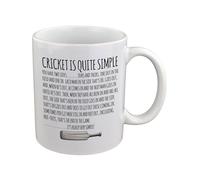 Cricket is Quite Simple, White Ceramic Mug with Funny Rules Design, 11 oz Capacity, Sports Themed Gift