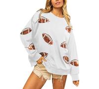 Cricket Jumper Women Sequin Printed Graphic Sweatshirts Casual Baggy Crewneck Pullover Sweater Long Sleeve Oversized Sweatshirt Fashion Y2K Fall Tops Blouses Tunic Tops White