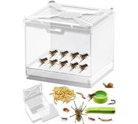 Cricket Keeper - Stackable Insect Habitat for Crickets, Dubia Roaches, Mealworms, Transparent Ventilated Cage, Easy Clean Critter Keeper for Reptiles, Lizards, Snakes, Live Feeder Insect Container