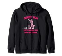 Cricket Mum Definition Normal Only Cooler Cricket Gifts Mum Zip Hoodie