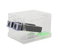 Cricket Pen Acrylic Cricket Feeding Box with Feces Layer Keep Cricket Feeding Neat and Tidy Convenient for Cricket and Pet(L)