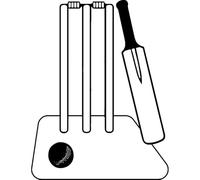 'Cricket Pitch Essentials' Rubber Stamp - Unmounted Design for Crafting & Scrapbooking, A7 (RS00062043)