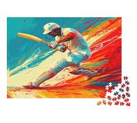 Cricket Player 1000 Piece Jigsaw Puzzles for Adults Cricket Sports Family Fun 1000 Pieces Puzzles Relax Puzzles Games Multicolor Premium Gifts Impossible Puzzle 1000pcs (75x50cm)