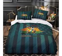 cricket player action 3D Pattern Quilt Cover 3-Piece Microfiber Lightweight Breathable sports graphic design Comforter Cover 2 Pillowcases Hidden Zipper Bed Set Girls Bedroom Double（200x200cm）