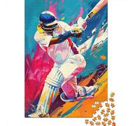 Cricket Player Action Puzzles 1000 Piece for Adults Jigsaw Puzzles Jigsaw Puzzles Game for The Whole 38x26cm/1000pcs