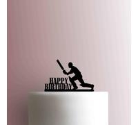 Cricket Player Happy Birthday Acrylic Cake Topper 3mm Thick Premium Laser Cut Cake Decoration for Birthday, Wedding, Baby Shower & Party Cakes Durable Reusable
