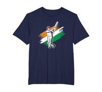 Cricket Player India Flag | Indian Cricket Team | Cricketer T-Shirt, Men's Big and Tall, Navy Blue, 4X Tall