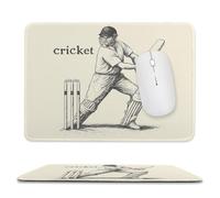 Cricket Player Mouse Pad with Stitched Edges Non Slip Mouse Mat Portable Design for Desktop Laptop
