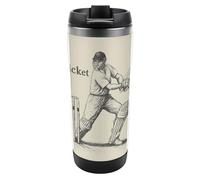 Cricket Player Travel Insulated Cups & Mugs with Lids Stainless Steel Double Wall Coffee Cup Drinks Tumbler