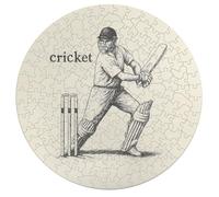 Cricket Player Wooden Jigsaw Puzzles for Adults Funny Intelligent Games Round Home Decor Artwork