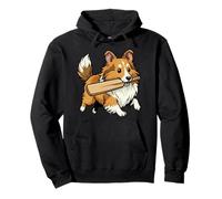 Cricket Puppy Dog With Bat Cartoon Shetland Pullover Hoodie