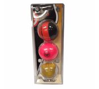 Cricket Skills Ball Set with (3 Varied Pack Ball Set) - Pink/Yellow/Orange - One Size