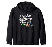 Cricket Spectator Mode ON Funny Cricket Watching Design Zip Hoodie