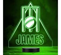Cricket Stumps & Ball Sports Fan Personalised Gift Colour Changing Night Light | Personalised Gift for Home, Lamp Room Décor | Kids & Adults Night Lights with Name | Personalised Gift for Bedroom |