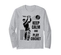 Cricket Team Batsman Silhouette Cricketer Test Match Long Sleeve T-Shirt