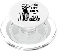 Cricket Team Batsman Silhouette Cricketer Test Match PopSockets PopGrip for MagSafe