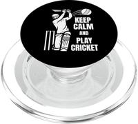 Cricket Team Batsman Silhouette Cricketer Test Match PopSockets PopGrip for MagSafe