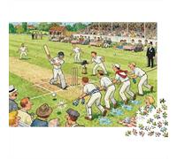 Cricket Village Match Chaos Wooden Jigsaw Puzzle Waterproof 1000 Piece Puzzles for Adults Colourful Challenging Games