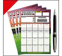 Cricket World Cup Fundraising/Charity Scratch Card (20 Teams) - 10 Pack