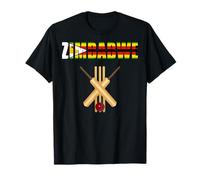 Cricket Zimbabwe Flag Bat Ball Wicket T-Shirt